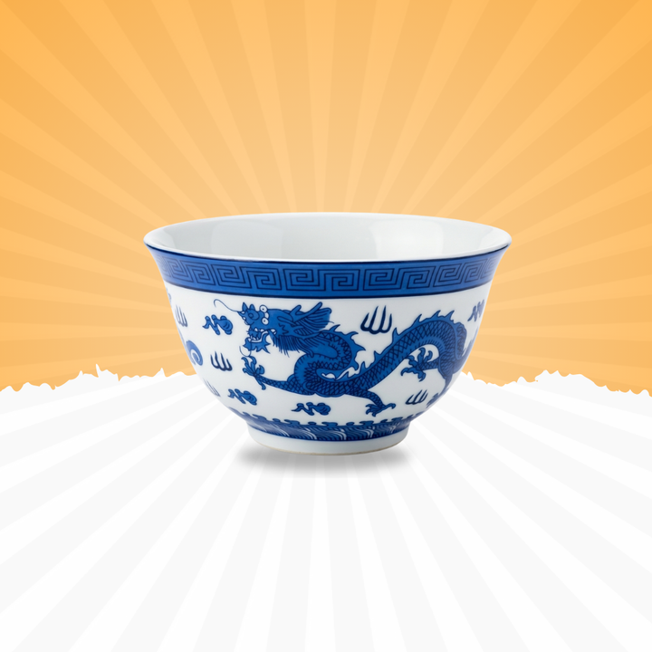 Royal Blue Dragon Ceramic Bowl – Classic Oriental Design | Baniyabudgetstore