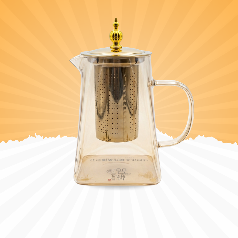 Premium Glass Tea Infuser Pot – Elegant Press Art Teapot with Filter | Baniyabudgetstore