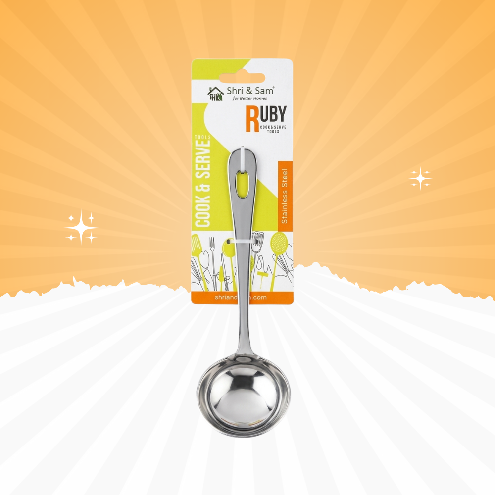 Stainless Steel Deep Ladle – Heavy Duty Soup & Curry Serving Spoon | Baniyabudgetstore