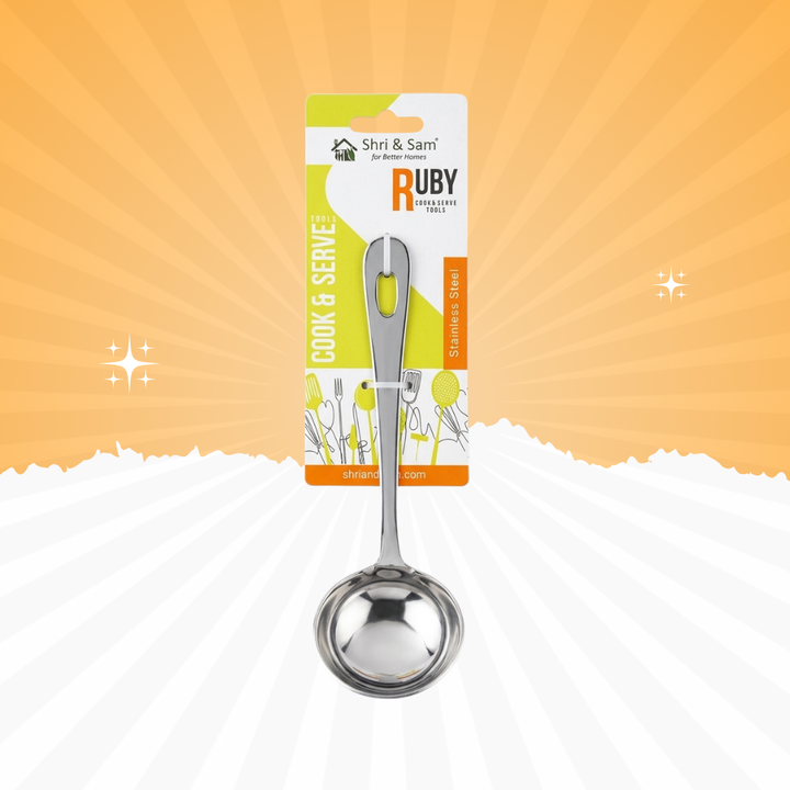Stainless Steel Deep Ladle – Heavy Duty Soup & Curry Serving Spoon | Baniyabudgetstore