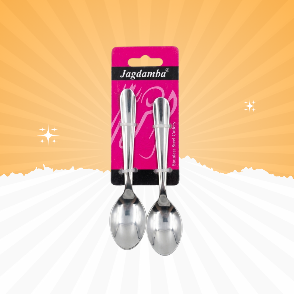 Stainless Steel Spoon Set (Set of 2) – Everyday Dining Cutlery | Baniyabudgetstore