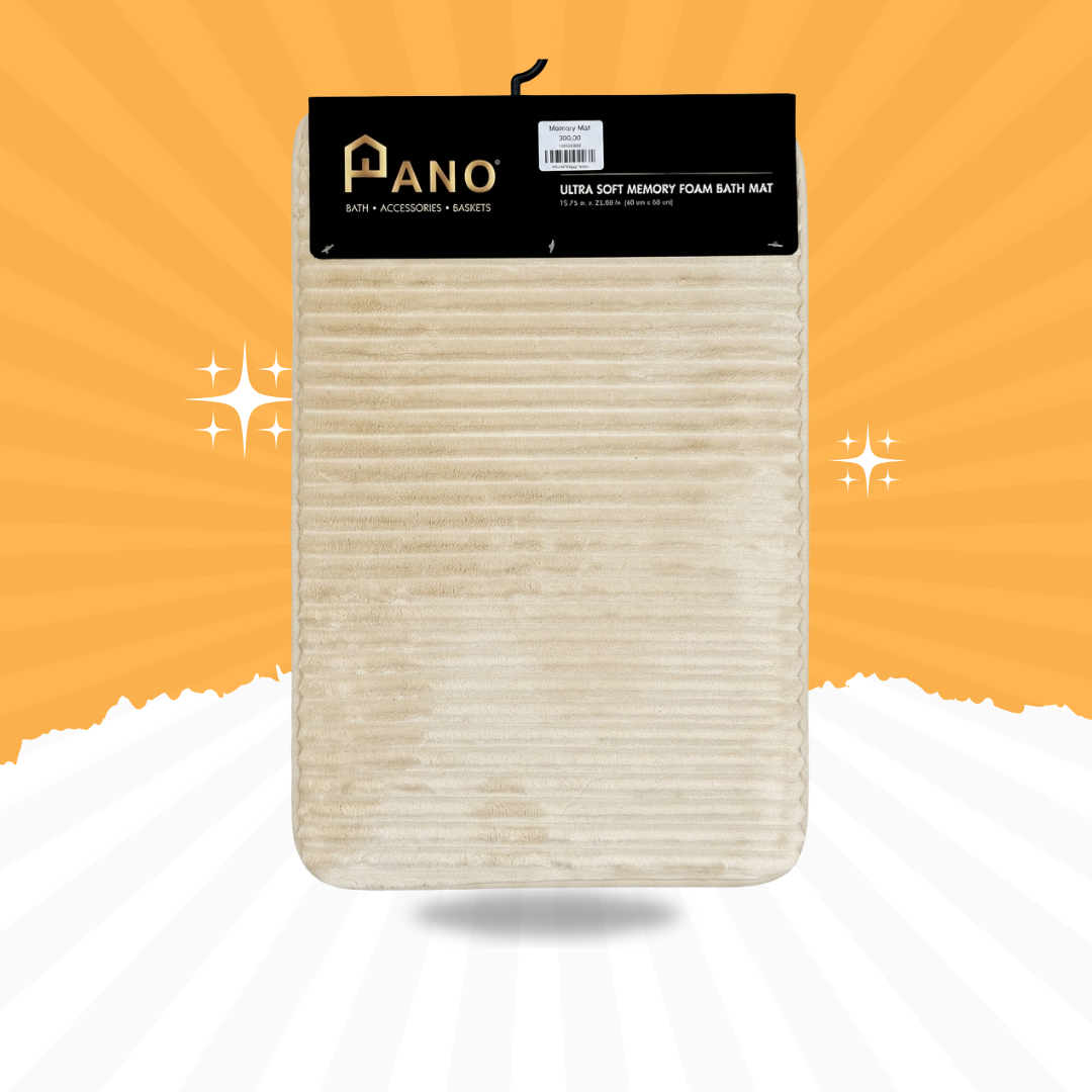 Ultra Soft Cream Memory Foam Bath Mat | Anti-Skid Bathroom Floor Mat | 24×16 Inches