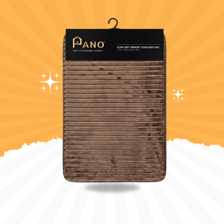 Ultra Soft Brown Memory Foam Bath Mat | Anti-Skid Bathroom Floor Mat | 24×16 Inches