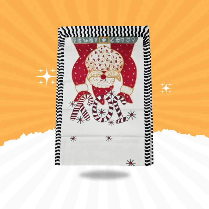 Christmas Santa Joy Table Runner | Festive Holiday Dining Table Decor | 12×90 Inches