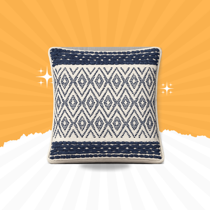 Boho Diamond Cushion Cover Set – 18x18 Inches (Set of 2)
