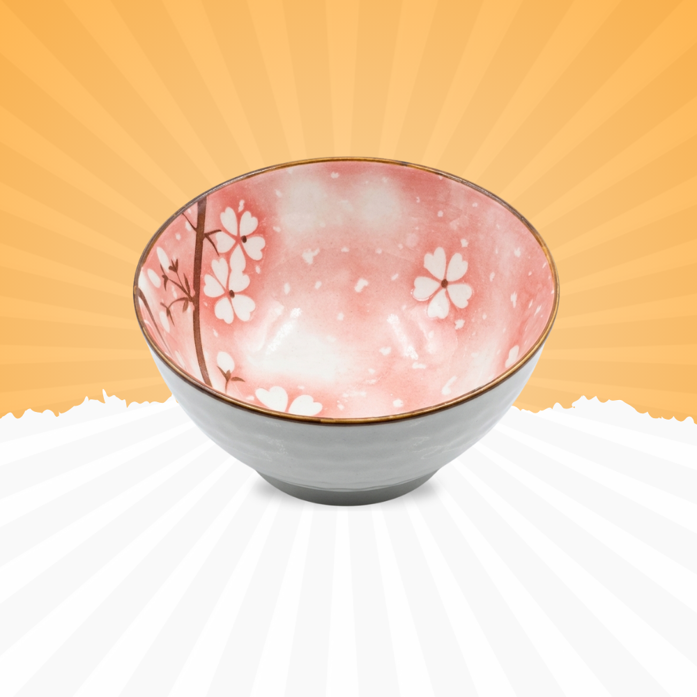 Blush Pink Floral Ceramic Bowl – Premium Artistic Finish | Baniyabudgetstore