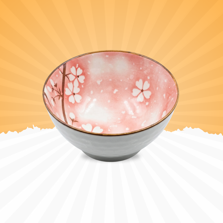 Blush Pink Floral Ceramic Bowl – Premium Artistic Finish | Baniyabudgetstore