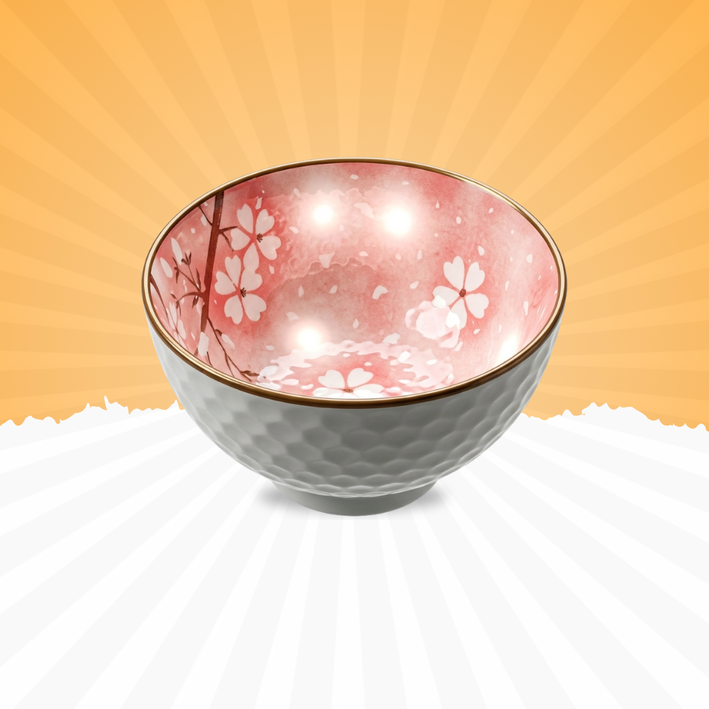 Blush Pink Floral Ceramic Bowl – Premium Artistic Finish | Baniyabudgetstore