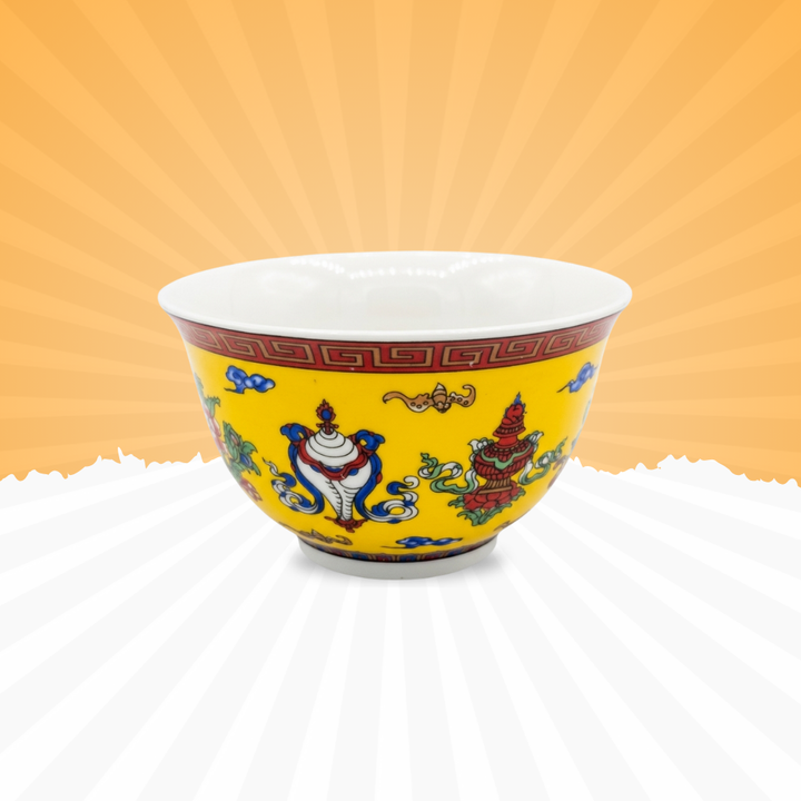 Royal Yellow Heritage Ceramic Bowl – Traditional Art Design | Baniyabudgetstore