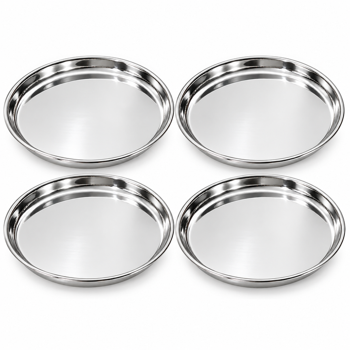 Big Stainless Steel Plate Set of 4 – 29 cm ( Savya Home )