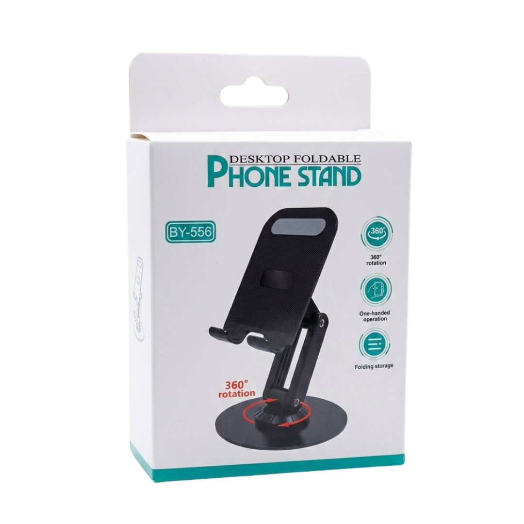 Adjustable Foldable Mobile Phone Stand – 360° Rotating Plastic Desk Holder