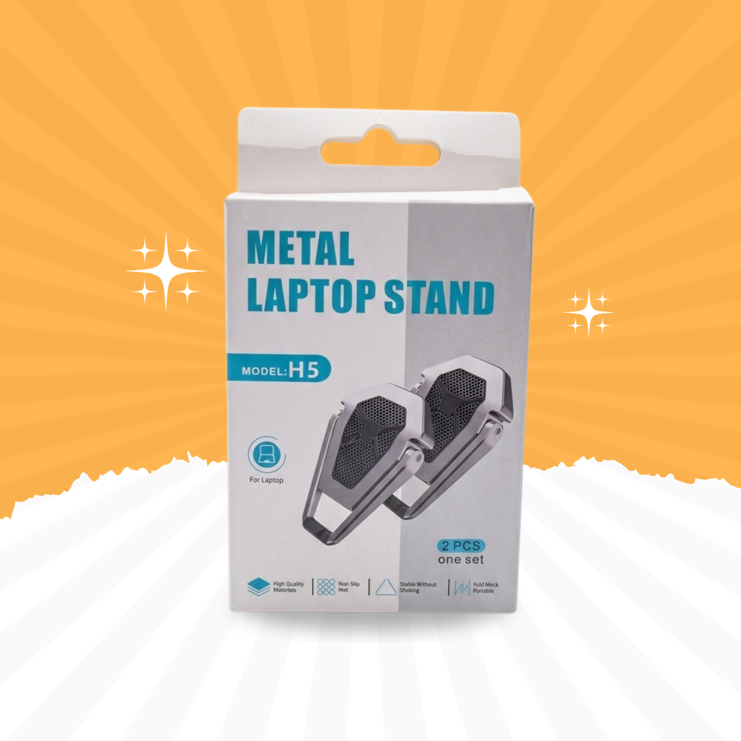 Foldable Metal Laptop Stand – Portable Adjustable Laptop Holder (Model H5)
